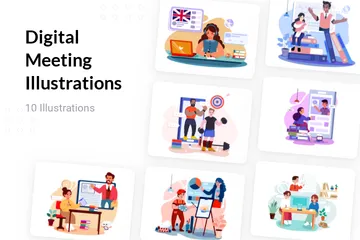 Digital Meeting Illustration Pack