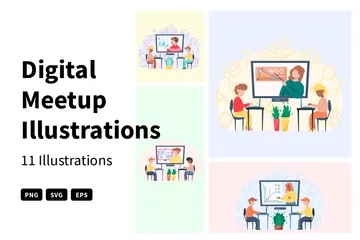 Digital Meetup Illustration Pack