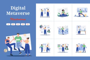 Digital Metaverse Illustration Pack