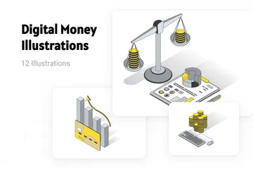 Digital Money Illustration Pack