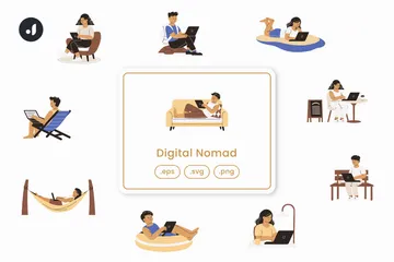 Digital Nomad Illustration Pack