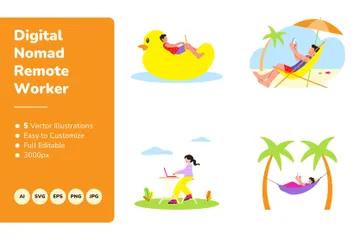 Digital Nomad Illustration Pack