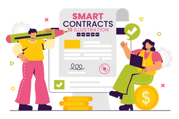 Digital Smart Contract Illustration Pack