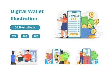 Digital Wallet Illustration Pack