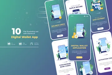 Digital Wallet-Anwendung Illustrationspack