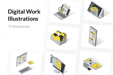 Digital Work Illustration Pack