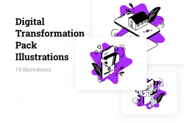 Paket zur digitalen Transformation Illustrationspack