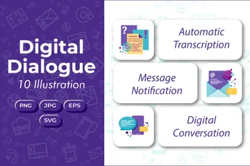 Digitaler Dialog Illustrationspack