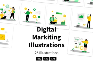 Digitales Marketing Illustrationspack