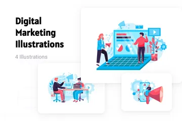 Digitales Marketing Illustrationspack