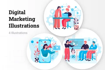 Digitales Marketing Illustrationspack