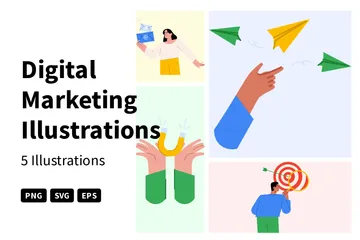 Digitales Marketing Illustrationspack