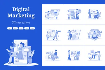 Digitales Marketing Illustrationspack