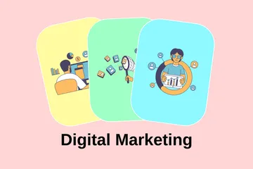 Digitales Marketing Illustrationspack