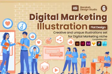 Digitales Marketing Illustrationspack