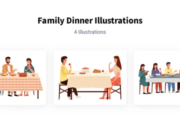 Dîner de famille Pack d'Illustrations