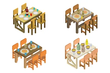 Dining Table Illustration Pack