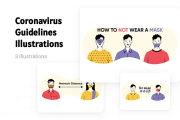 Free Lignes directrices sur le coronavirus Pack d'Illustrations