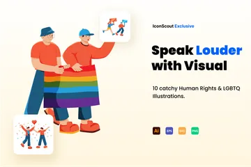 Direitos Humanos e LGBTQ Pacote de Ilustrações