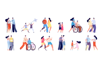 Disabilities And Friends Illustration Pack