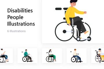 Disabilities People Illustration Pack
