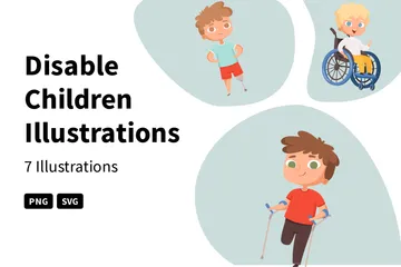 Disable Children Illustration Pack