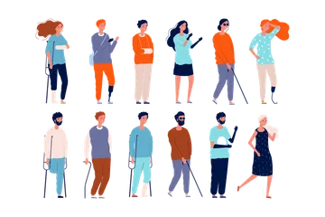 Disabled Character Illustration Pack