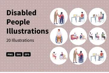 Disabled People Illustration Pack