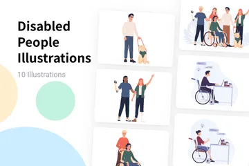 Disabled People Illustration Pack