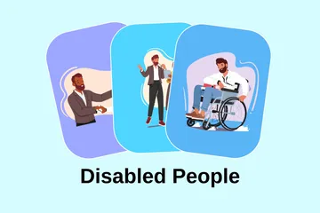 Disabled People Illustration Pack