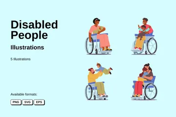 Disabled People Illustration Pack