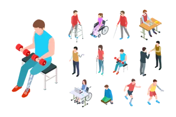 Disabled People Illustration Pack