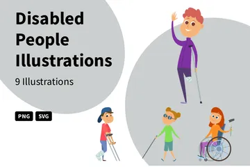 Disabled People Illustration Pack