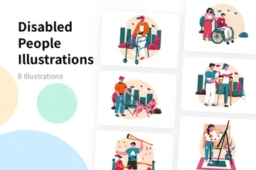 Disabled People Illustration Pack