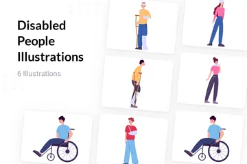 Disabled People Illustration Pack