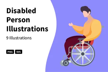 Disabled Person Illustration Pack