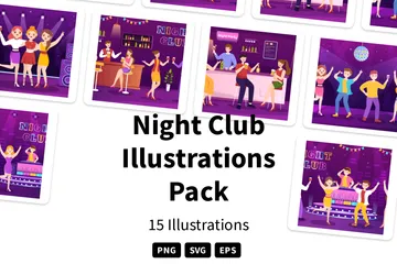 Club nocturno Paquete de Ilustraciones