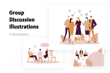 Discusión de grupo Illustration Pack