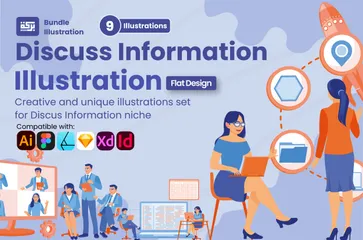 Discutir informações Illustration Pack