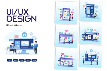 Diseño de interfaz de usuario y experiencia de usuario Paquete de Ilustraciones