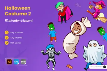 Disfraz de halloween vol 2 Paquete de Ilustraciones