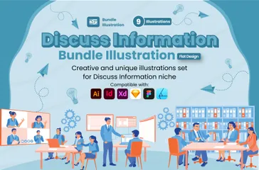 Informationen besprechen Illustration Pack