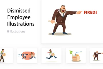 Dismissed Employee Illustration Pack