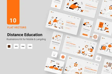 Distance Education Illustration Pack