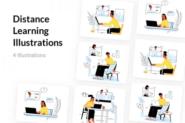 Distance Learning Illustration Pack