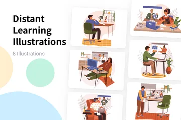 Distant Learning Illustration Pack