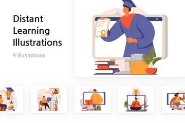 Distant Learning Illustration Pack