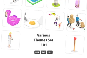 Divers thèmes Set 101 Pack d'Illustrations