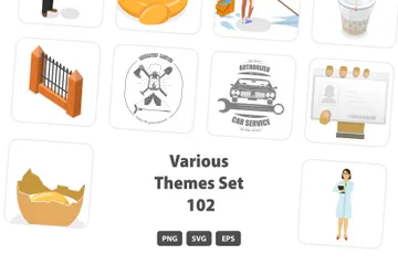 Divers thèmes Set 102 Pack d'Illustrations