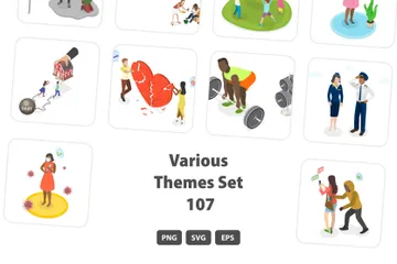 Divers thèmes Set 107 Pack d'Illustrations